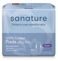 Sanature 100% Katoen Maandverband Super 10ST Sanature 100% Katoen Maandverband Super 10ST