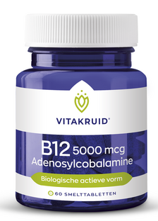 Vitakruid B12 5000 mcg Actief Adenosylcobalamine Tabletten 60TB 