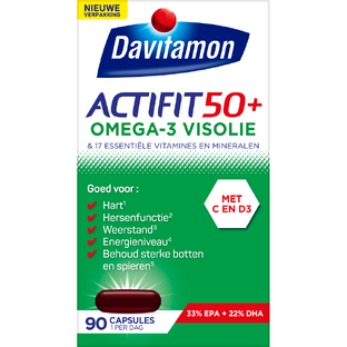 Davitamon Actifit 50+ Omega-3 Visolie Capsules 90CP Davitamon Actifit 50+ Omega-3 Visolie Capsules 90CP