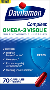 De Online Drogist Davitamon Compleet Omega-3 Visolie Capsules 70CP aanbieding
