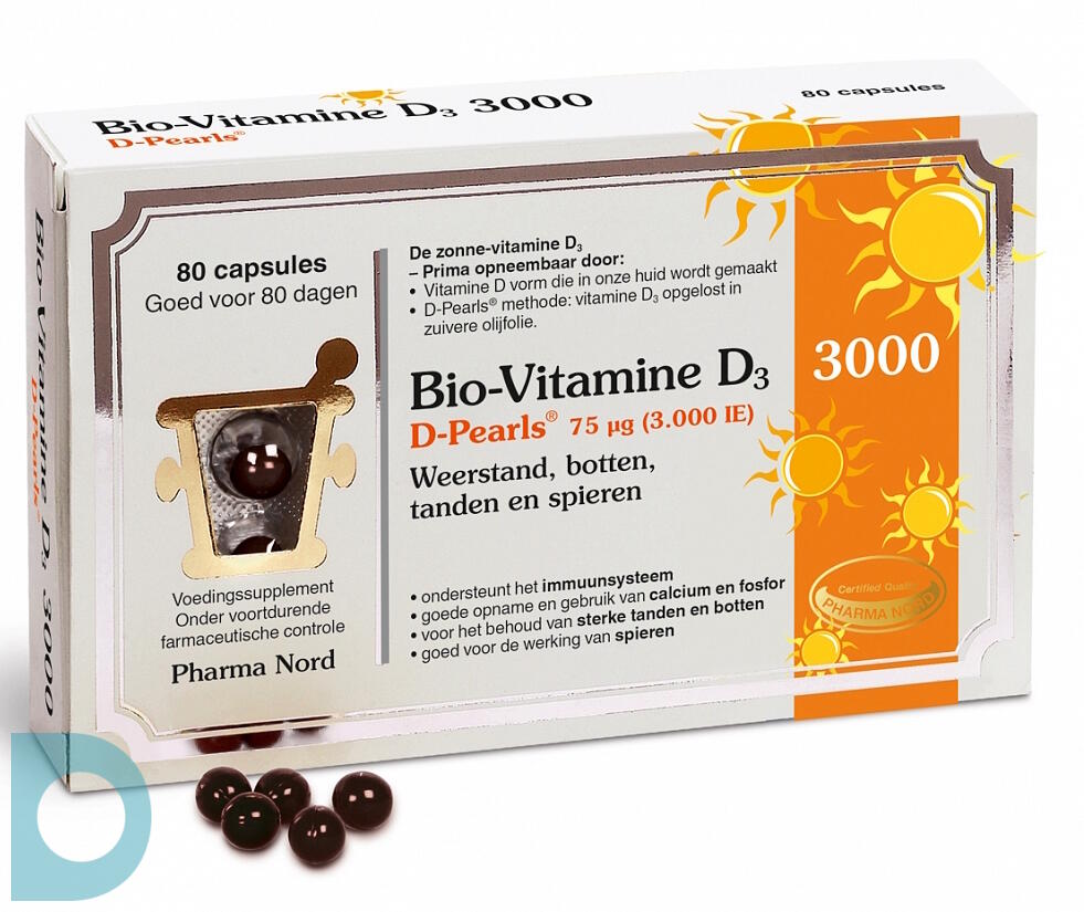 Geef rechten werknemer Bijwonen Pharma Nord Bio-Vitamine D3 75mcg 3000ie Capsules 80CP