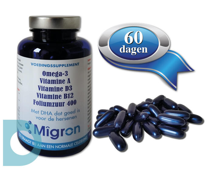Migron Omega3 Vitamine AB12 Foliumzuur Capsules 60SG | kopen De Online Drogist
