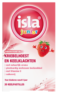 Isla Junior Keelpastilles - bij kriebelhoest en keelklachten 20TB Isla Junior Keelpastilles - bij kriebelhoest en keelklachten 20TB