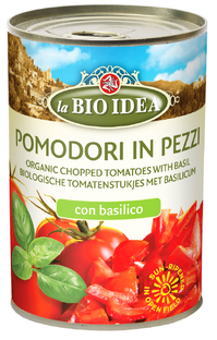 La Bio Idea Tomatenstukjes Basilicum 400GR La Bio Idea Tomatenstukjes Basilicum 400GR