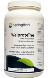 Springfield Wei Proteine Concentraat 80% 500GR Springfield Wei Proteine Concentraat 80% 500GR