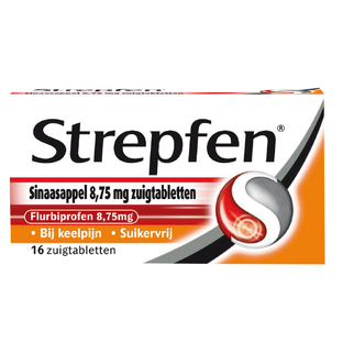 Strepfen Sinaasappel Suikervrij Zuigtabletten 16TB Strepfen Sinaasappel Suikervrij Zuigtabletten 16TB