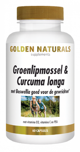 Golden Naturals Groenlipmossel & Curcuma Longa Capsules 60CP Golden Naturals Groenlipmossel & Curcuma Longa Capsules 60CP