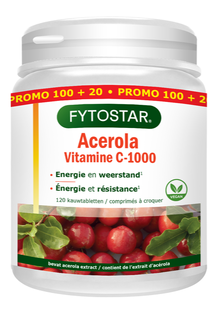 Fytostar Acerola Vitamine C-1000 Kauwabletten 120KTB