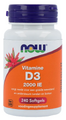 NOW Vitamine D3 2000 IE Softgels 240SG NOW Vitamine D3 2000 IE Softgels 240SG