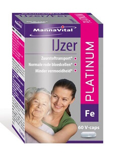 MannaVital IJzer Platinum Capsules 60VCP MannaVital IJzer Platinum Capsules 60VCP