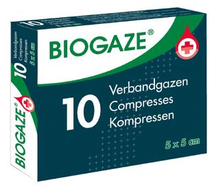 Biogaze Verbandgazen 5x5cm 10ST