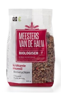 De Halm Krokante Muesli Bosvruchten Biologisch 500GR De Halm Krokante Muesli Bosvruchten Biologisch 500GR