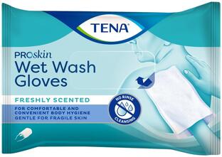 De Online Drogist TENA Wet Wash Glove Freshly Scented 5ST aanbieding