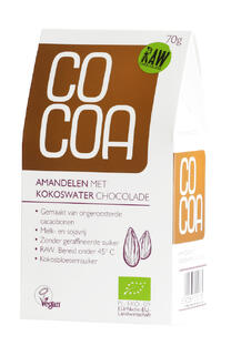 Cocoa Amandelen met Kokoswater Chocolade RAW 70GR