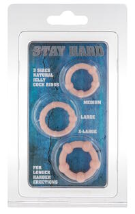 Eros Stay Hard Cock Rings Natural Jelly 3ST