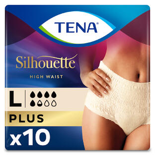 De Online Drogist TENA Silhouette Plus High Waist Crème L 10ST aanbieding