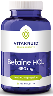 Vitakruid Betaïne HCL 650 mg 120TB Vitakruid Betaïne HCL 650 mg 120TB
