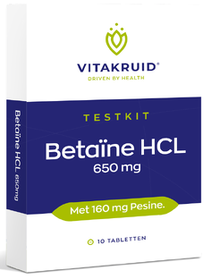 Vitakruid Betaine HCL 650mg Testkit Tabletten 10TB