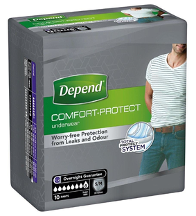 Depend Comfort Protect Pants voor Mannen Super Maat S/M 10ST
