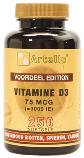 Artelle Vitamine D3 75mcg Softgels 250SG Artelle Vitamine D3 75mcg Softgels 250SG