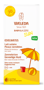 De Online Drogist Weleda Sun Edelweiss Zonnelotion Gevoelige Huid SPF30 150ML aanbieding