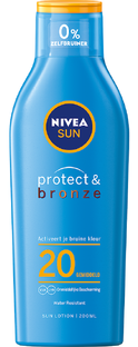 De Online Drogist Nivea Sun Protect & Bronze Zonnemelk SPF20 200ML aanbieding