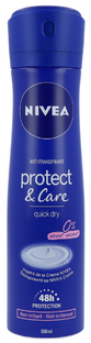 Nivea Protect & Care Anti-Transpirant Quick Dry 0% Alcohol 150ML Nivea Protect & Care Anti-Transpirant Quick Dry 0% Alcohol 150ML