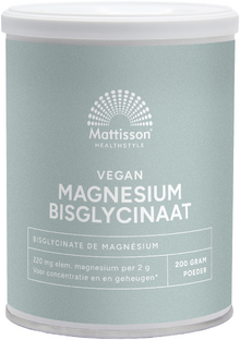 Mattisson HealthStyle Magnesium Bisglycinaat Poeder 200GR Mattisson HealthStyle Magnesium Bisglycinaat Poeder 200GR