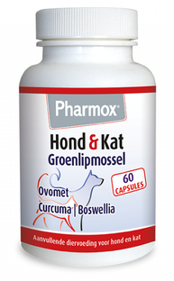 Pharmox Hond & Kat Groenlipmossel Capsules 60CP Pharmox Hond & Kat Groenlipmossel Capsules 60CP