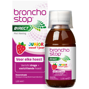 Bronchostop Direct met Honing Junior Hoestdrank 120ML Bronchostop Direct met Honing Junior Hoestdrank 120ML