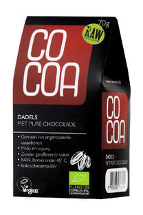 Cocoa Dadels met Pure Chocolade RAW 70GR