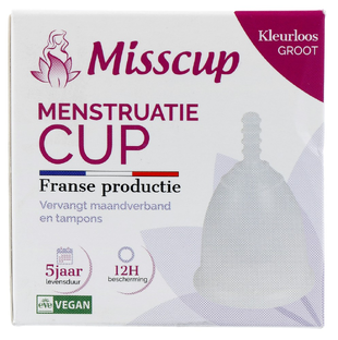 Eco Conseils Misscup Menstruatie Cup Groot Kleurloos 1ST