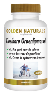 Golden Naturals Vloeibare Groenlipmossel Capsules 120CP  Golden Naturals Vloeibare Groenlipmossel Capsules 120CP