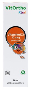 VitOrtho Kind Vitamine D3 10mcg Druppels 20ML VitOrtho Kind Vitamine D3 10mcg Druppels 20ML