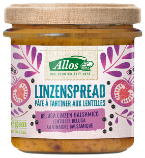 Allos Linzenspread Beluga Linzen Balsamico 140GR Allos Linzenspread Beluga Linzen Balsamico 140GR