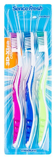 SenceFresh Medium 3D-Extra Clean Tandenborstels 3-pack 1ST SenceFresh Medium 3D-Extra Clean Tandenborstels 3-pack 1ST