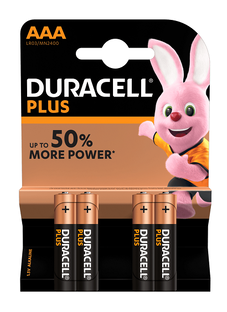 Duracell Plus Power AAA Alkaline Batterij 4ST