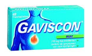 Gaviscon 250 Pepermunt Kauwtabletten 48TB Gaviscon 250 Pepermunt Kauwtabletten 48TB