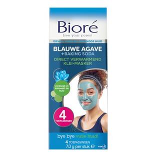 Biore Bioré Direct Verwarmend Klei-masker met Blauwe Agave + Baking Soda 4ST