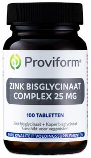 Proviform Zink Bisglycinaat Complex 25mg Tabletten 100TB