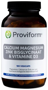 Proviform Calcium Magnesium Zink Bisglycinaat & D3 Vegicaps 180VCP Proviform Calcium Magnesium Zink Bisglycinaat & D3 Vegicaps 180VCP