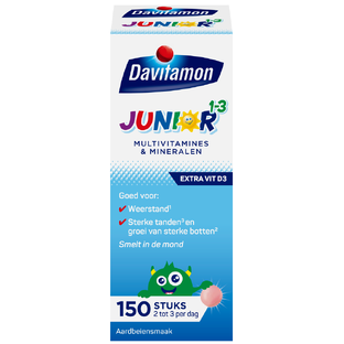 Davitamon Junior 1-3 Aardbei Smelttabletten 150TB