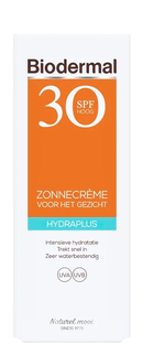 Biodermal Zonnecrème Gezicht Hydraplus SPF30 50ML Biodermal Zonnecrème Gezicht Hydraplus SPF30 50ML