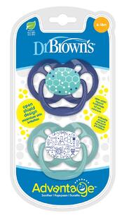 Dr Browns Dr Browns Symmetrische Fopspeen Fase 2 Blauw/Mint 2ST