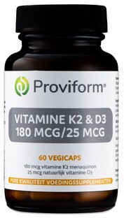 Proviform Vitamine K2 & D3 180 mcg/25 mcg Capsules 60VCP Proviform Vitamine K2 & D3 180 mcg/25 mcg Capsules 60VCP