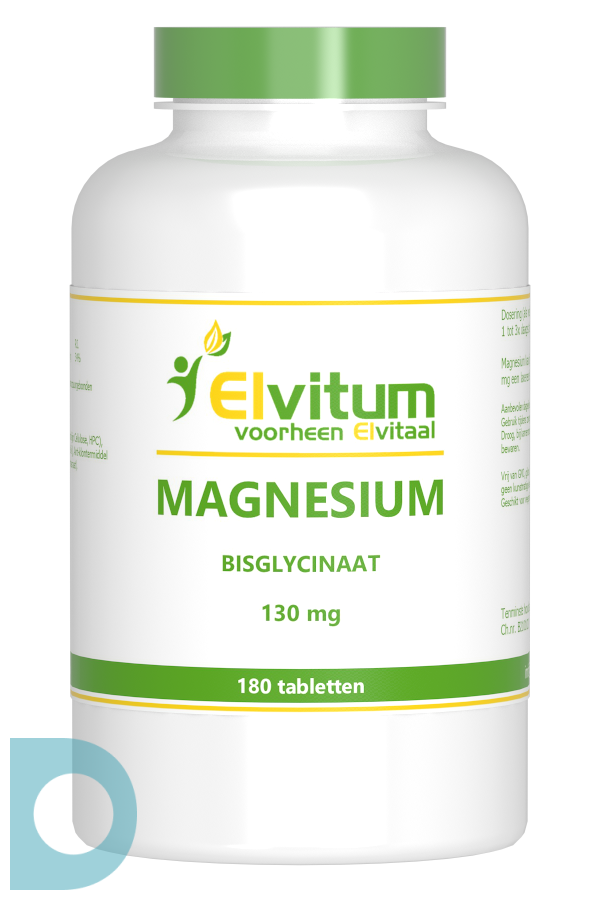 solide Formulering Buik Elvitum Magnesium Bisglycinaat 130mg 180 Tabletten