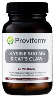 Proviform L-Lysine 500mg & Cat's Claw Vegicaps 60VCP Proviform L-Lysine 500mg & Cat's Claw Vegicaps 60VCP