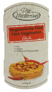 Pate de la Mediterranee Vegetarische Paté Chili 100GR Pate de la Mediterranee Vegetarische Paté Chili 100GR