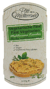 Pate de la Mediterranee Vegetarische Paté Mediterrane Kruiden 100GR Pate de la Mediterranee Vegetarische Paté Mediterrane Kruiden 100GR