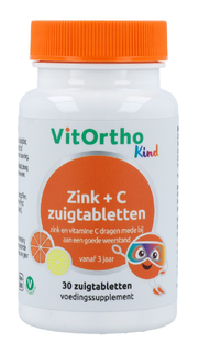 VitOrtho Kind Zink + C Zuigtabletten 30TB VitOrtho Kind Zink + C Zuigtabletten 30TB